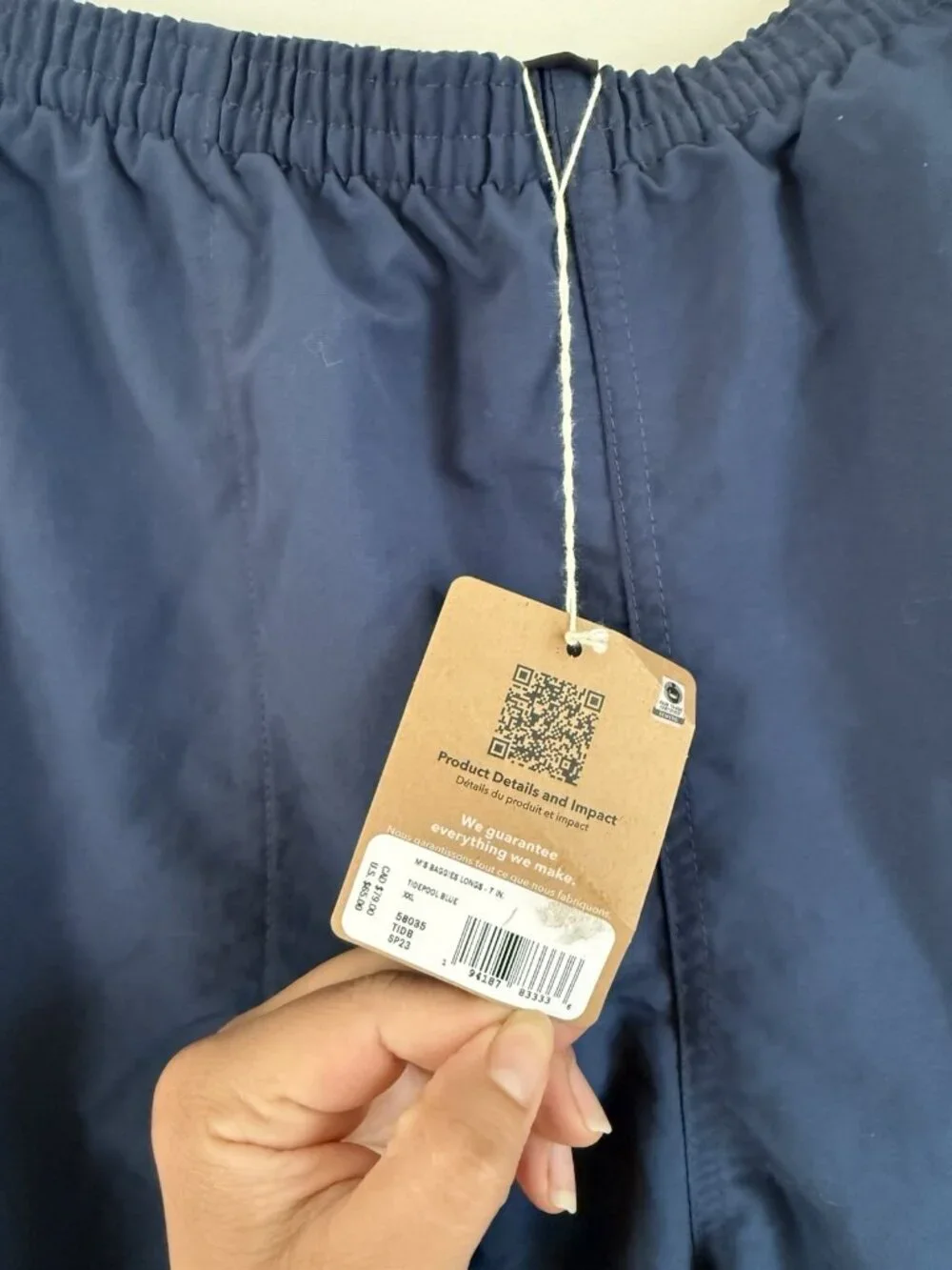 Patagonia Men’s Baggies Longs 7” Tidepool Blue Lined Swim Beach Outdoor NWT XXL